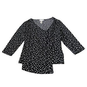 Draper’s & Damon’s polka dot long sleeve size petite medium
